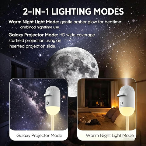 Galaxy Sky Starry Night Light Projector - HD Plug and Play Projector