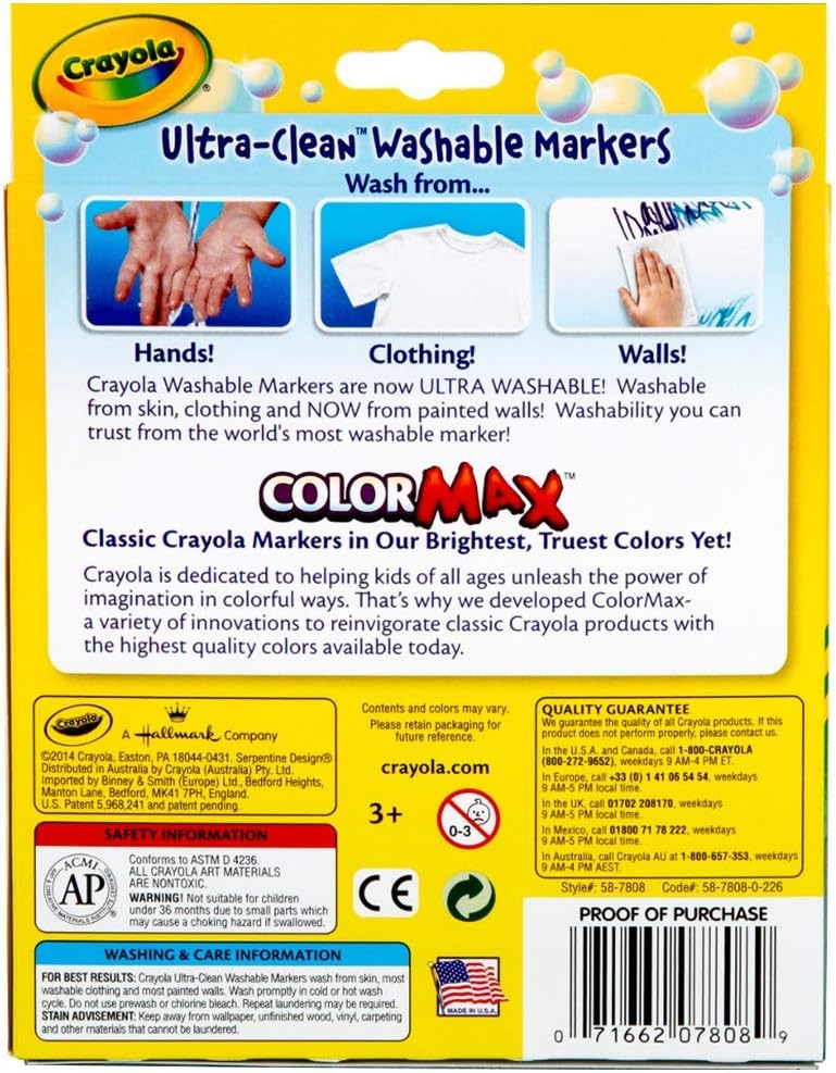 Washable Broad Point Markers (8/Pack) [Set of 2]
