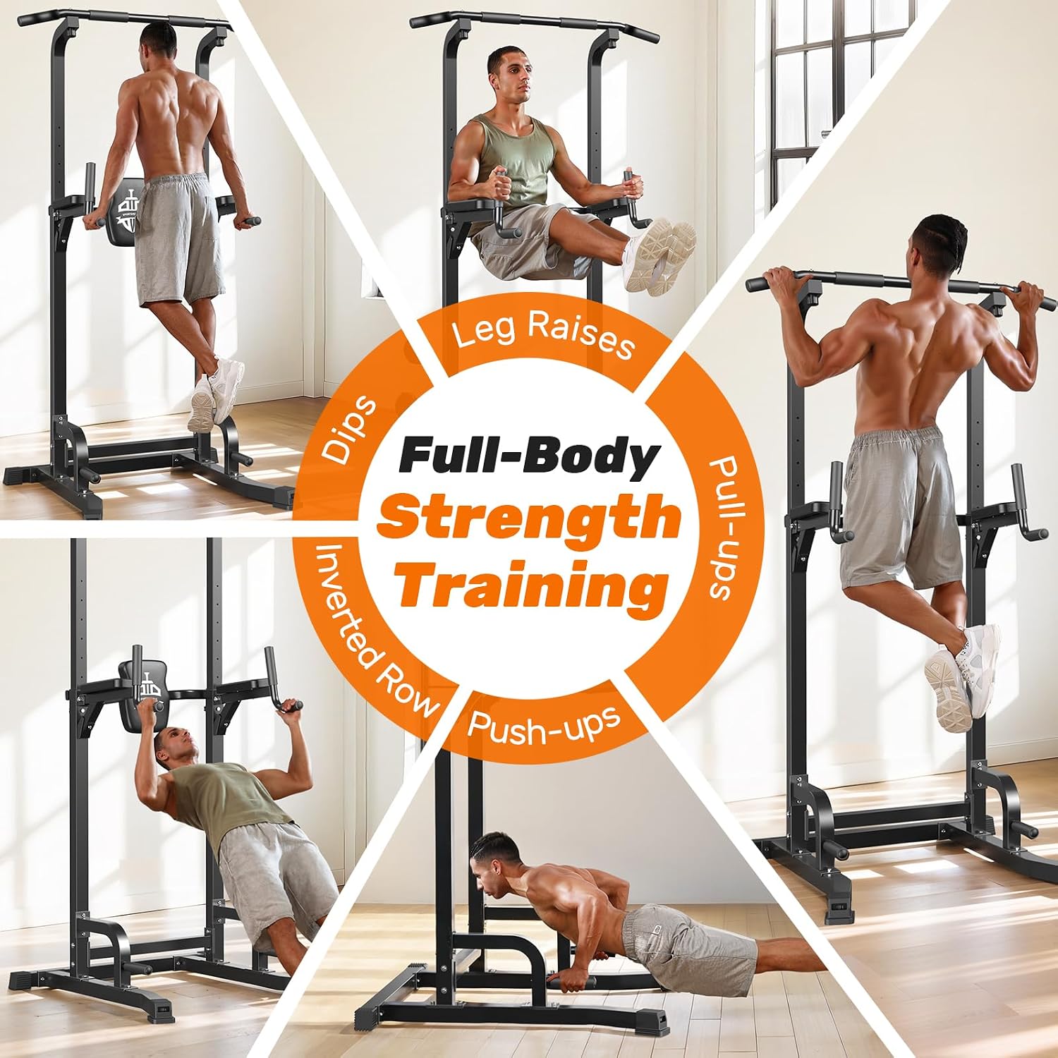 SPORTSROYALS Free Standing Pull Up Bar, Power Tower for Home Gym Training