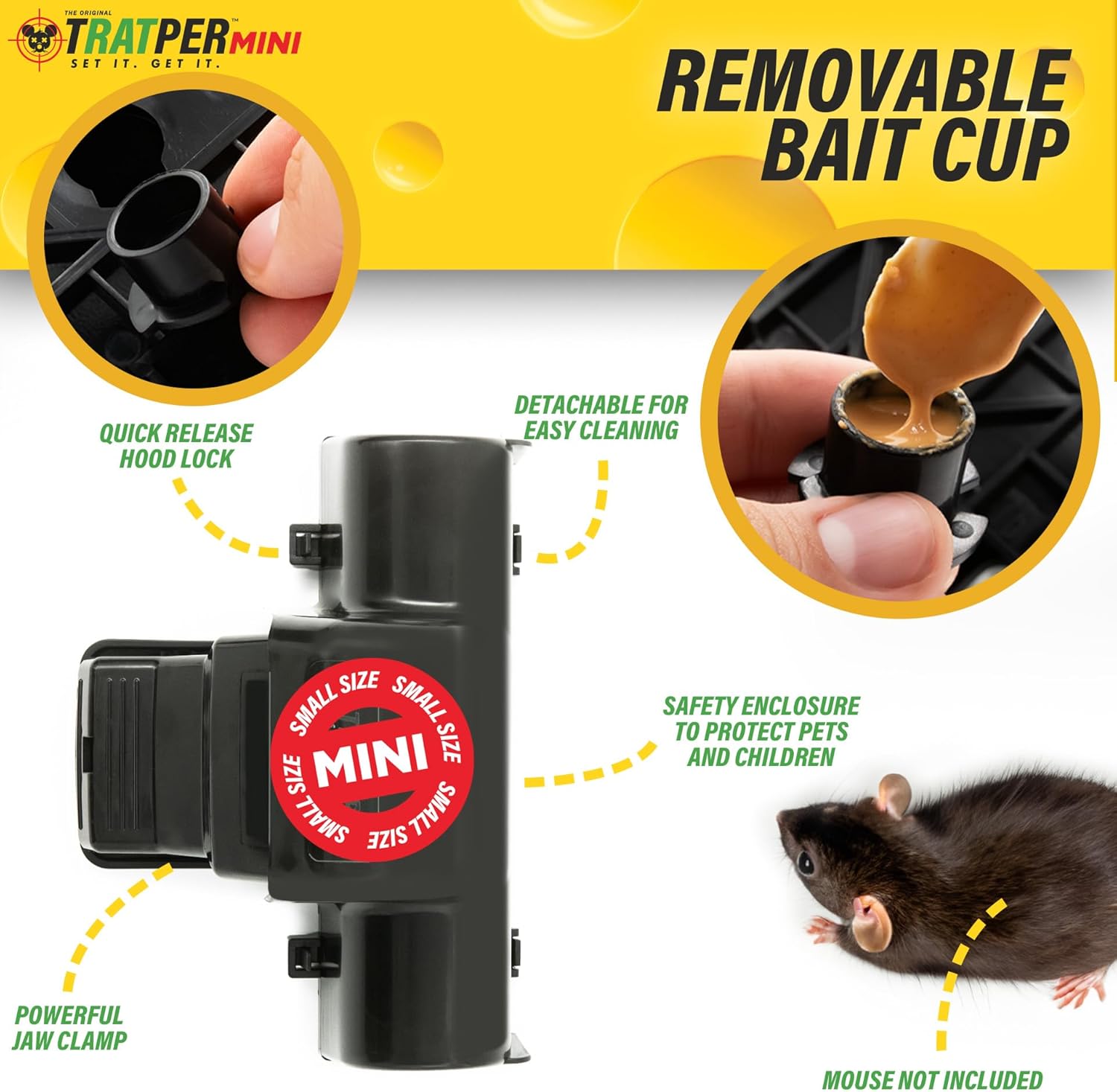 Tratper Mouse Tunnel Traps. Prevents Accidental Triggering with Dual Tunnel Design. Covered Snap Traps for Humane Kill, Safe and Reusable, Pest Control for Mice, Indoor & Outdoor Use, 8 Pack