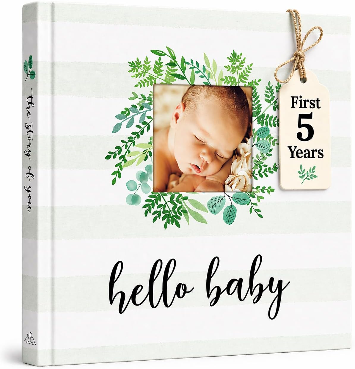 Keepsake Baby Memory Book for First 5 Years Boys or Girls, Timeless Baby Milestone Book, Gender Neutral Baby Scrapbook Journal, First Year Record Book Photo Album, Gifts for Baby Shower & New Parents