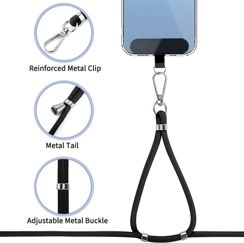 CACOE Cell Phone Lanyard, Black, 2 Pcs