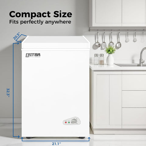 OSTBA 3.5 Cu.Ft Chest Freezer, 6-Level Temperature Control