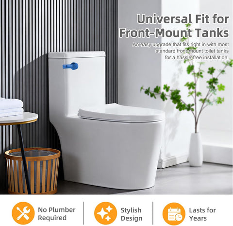 Hibbent Universal Metal Front Mount Toilet Handle Replacement Kit, Blue
