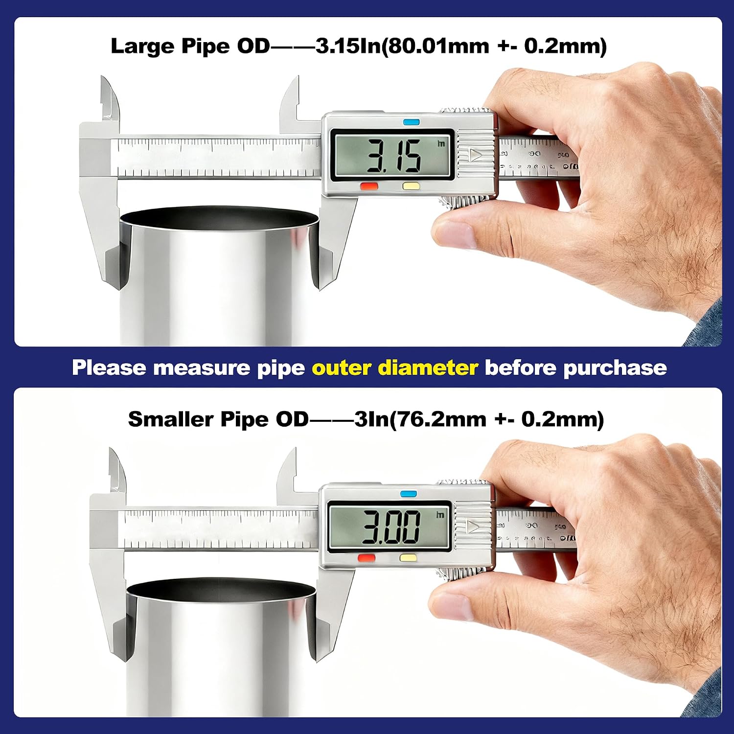 3 Inch Exhaust Clamp, Stainless Steel 304 Lap Joint Band Clamp For 3" Od To 3" Id Exhaust Pipe, Muffler, Elbow, Exhaust Tubing Connection, Catalytic Converters (4PCS)