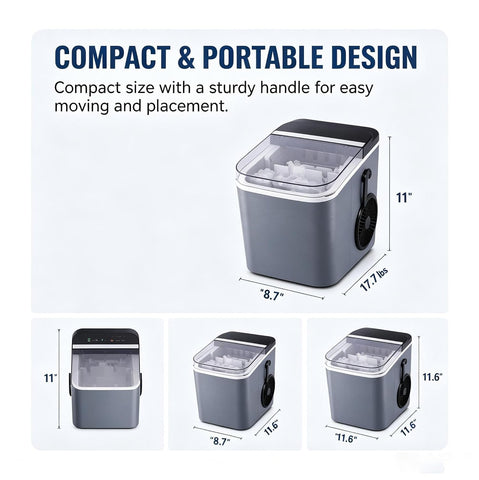 Ice Maker Countertop, Portable Ice Machine Self-Cleaning 26 lbs/Day