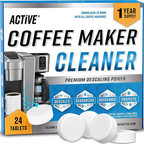 Coffee Machine Cleaner Descaler Tablets - 24 Count, Compatible With Nespresso, Keurig, Ninja, Delonghi, Miele, Coffee Maker Pot Descaling & Cleaning Tabs, Descale Drip Coffe And Espresso Machines