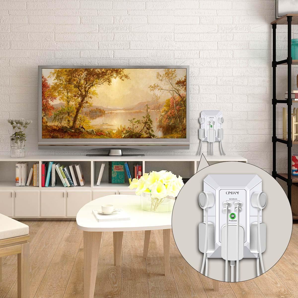Wall Charger, Surge Protector, QINLIANF 5 Outlet Extender with 4 USB Ports