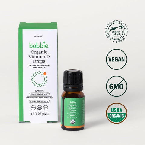 Bobbie Organic Baby Vitamin D Drops, Immune Health, 400 IU, 0.3 fl oz