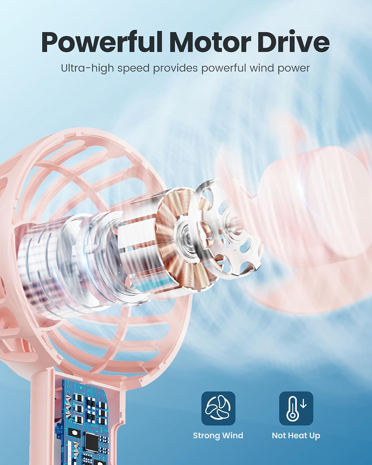 Gaiatop Mini Portable Fan, Small Personal Handheld Fan,Rechargeable