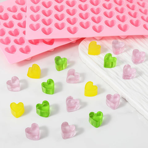 Heart Mini Silicone Gummy Molds with 1 Dropper, 2 Pack Candy Molds