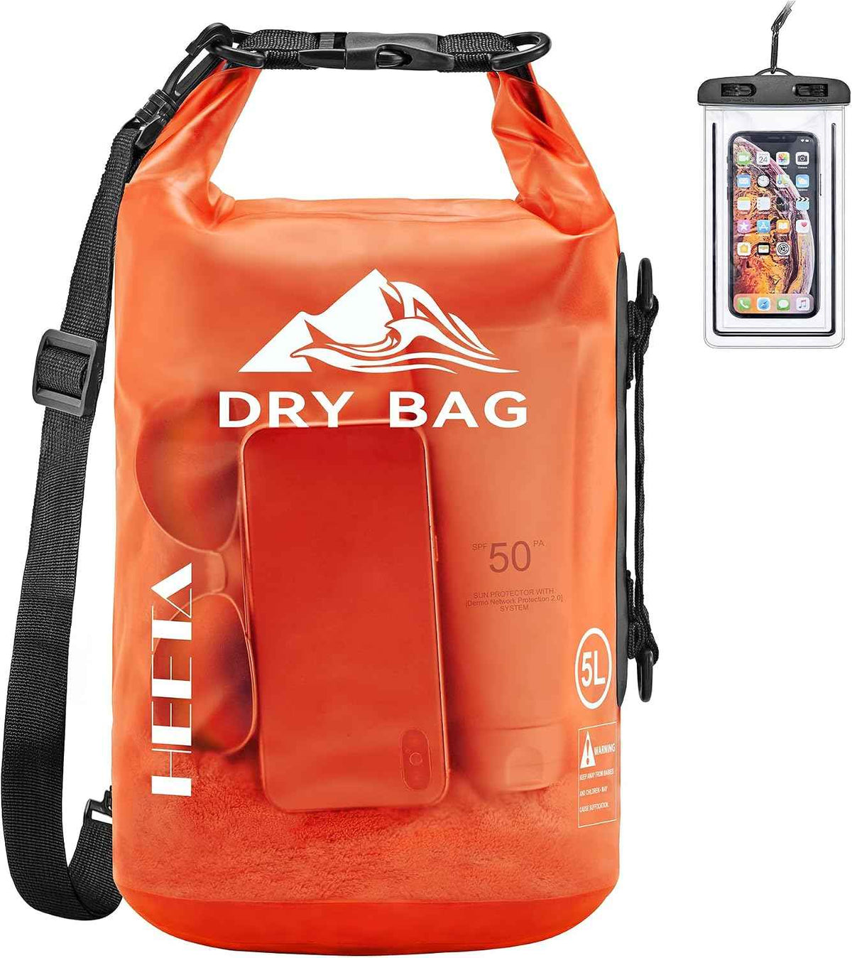 HEETA Dry Bag Waterproof Backpack with Phone Case 5L/10L/20L/30L/40L
