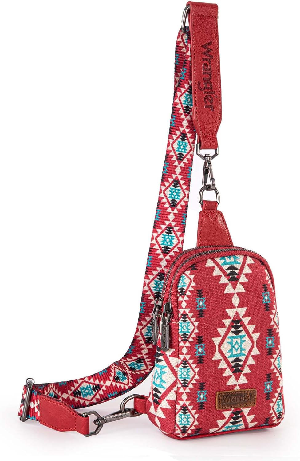 Wrangler Small Sling Bag for Women, Leather Crossbody Bags Cross Body Purse Fanny Packs with Adjustable Strap for Gift