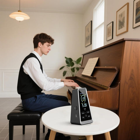 SDREAM Digital Metronome for Piano,Guitar,Violin,Rechargeable LCD Electronic Metronome with Human Voice,Professional Metronome for Beginners & Musicians,Instrument Volume & Beat Speed Adjustable