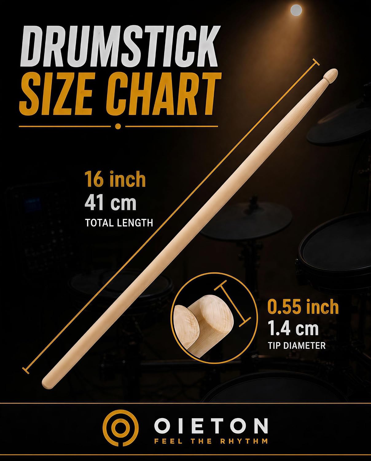5A Drum Sticks Bulk 36 Pairs, Maple Wood Drumsticks for Beginners
