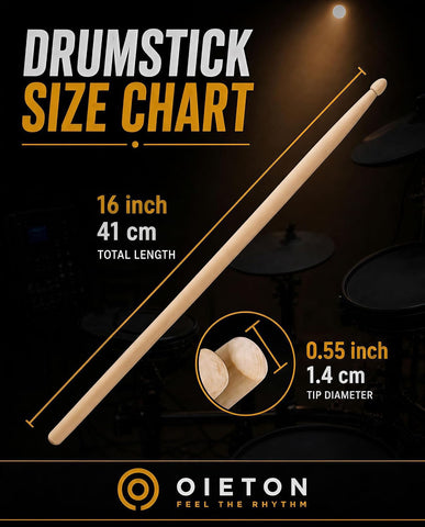 5A Drum Sticks Bulk 36 Pairs, Maple Wood Drumsticks for Beginners