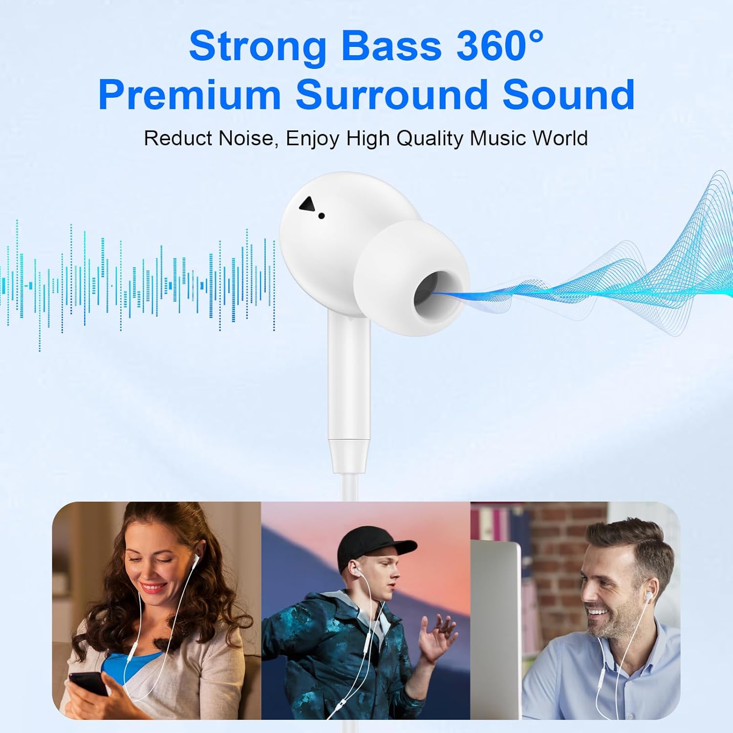 USB C Wired Earbuds Ear Buds for iPhone 17 16 Pro Max 16e 16 Plus 16Pro 15