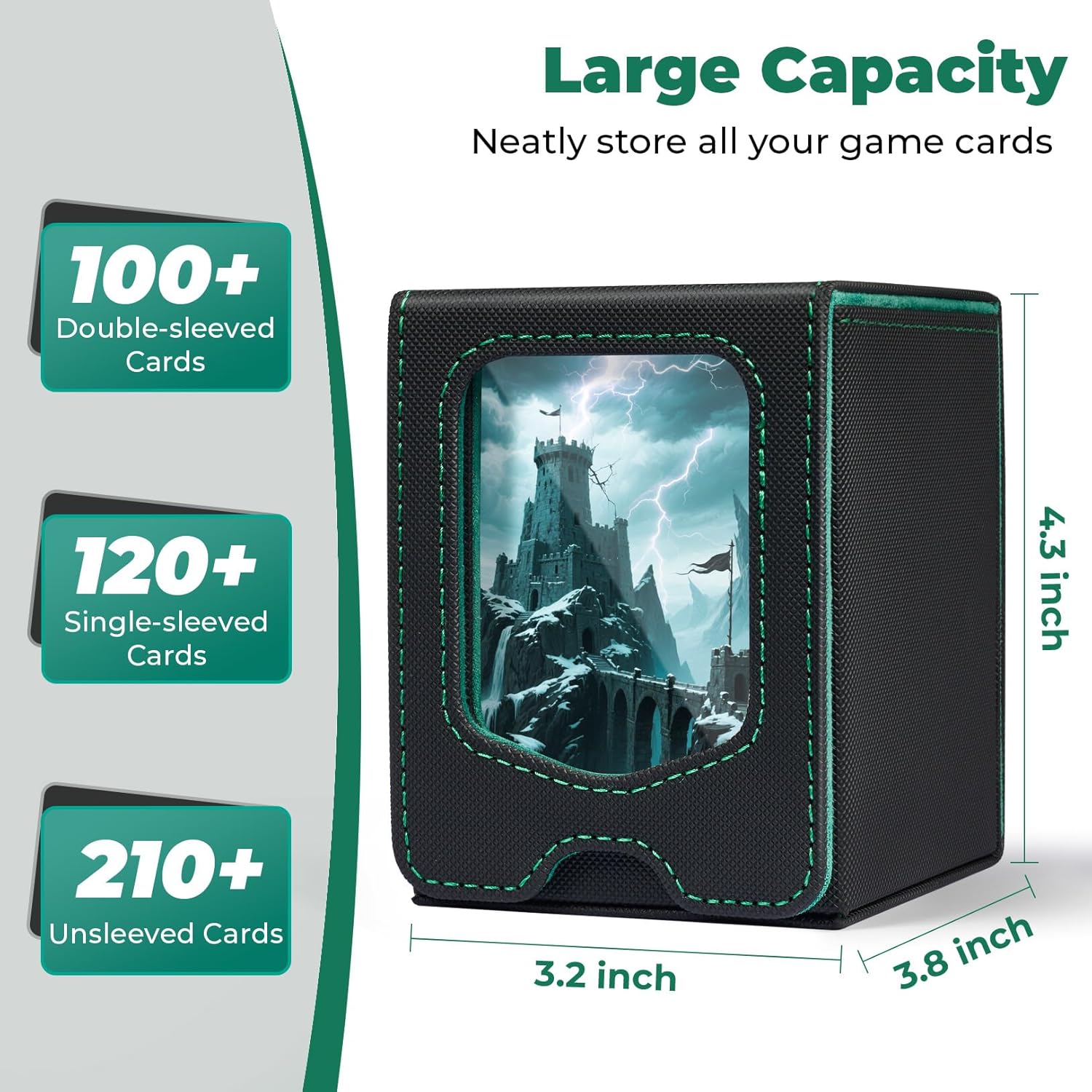 Fabmaker Deck Box Compatible with MTG Commander,Comman-der Deck Box Storage