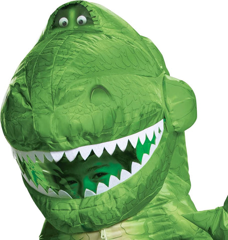 Rex Inflatable Costume for Kids, Official Disney Toy Story Inflatable T Rex Costume with Fan, Child Size Up to 7-8