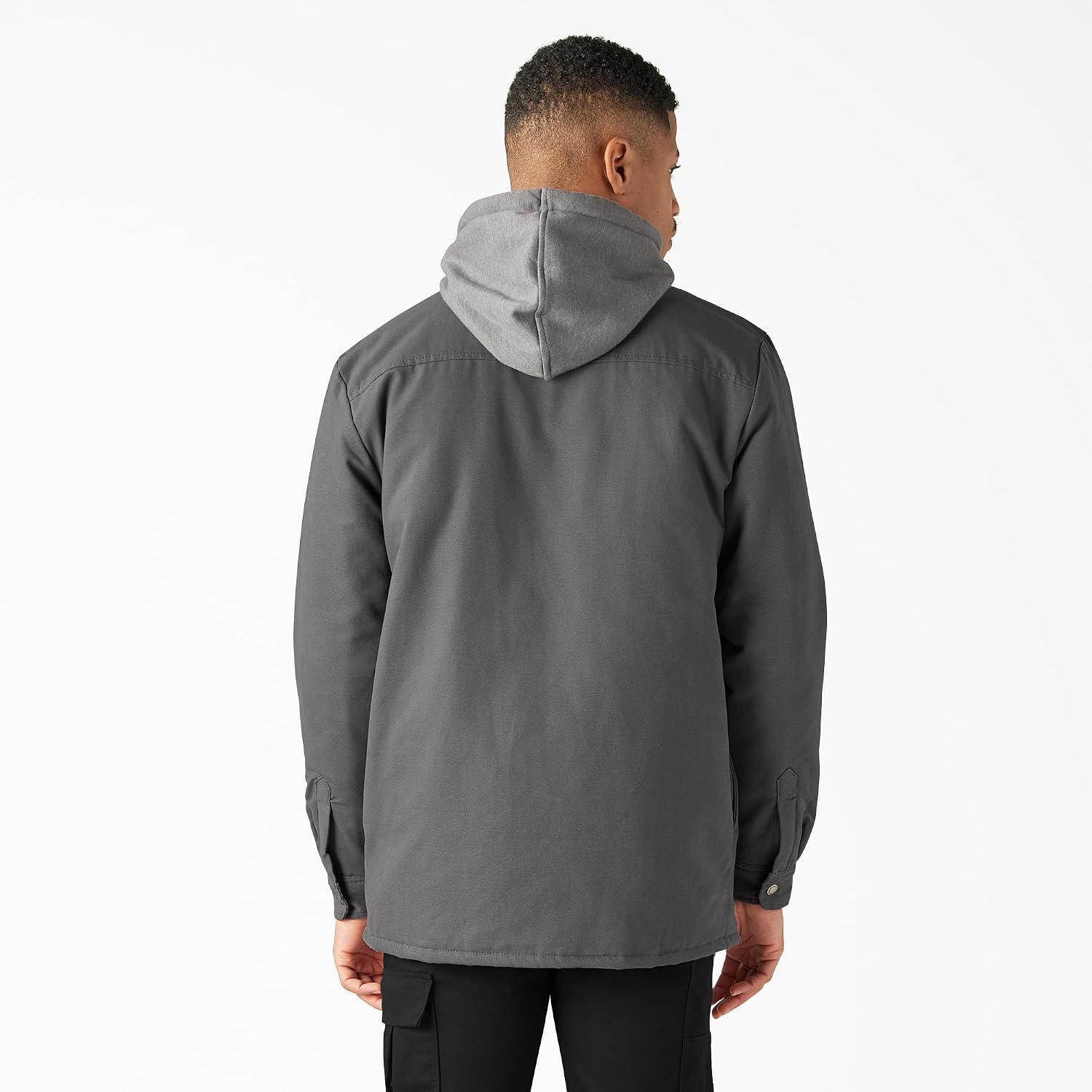 Dickies Men's Fleece Hooded Duck Shirt Jacket With Hydroshield