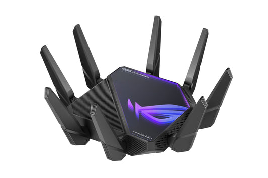 ASUS ROG Rapture WiFi 6E Gaming Router (GT-AXE16000) - Quad-Band, 6 GHz Ready, Dual 10G Ports, 2.5G WAN Port, AiMesh Support, Triple-level Game Acceleration, Lifetime Internet Security, Instant Guard