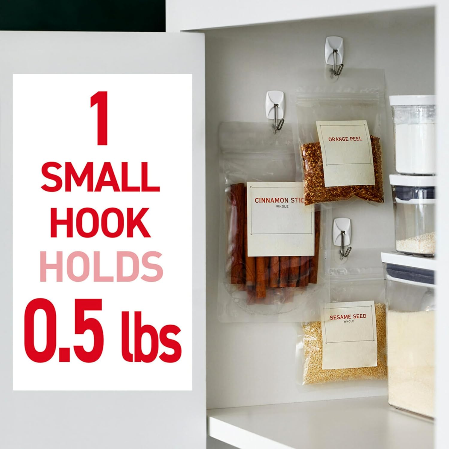 Command Small White Wire Hooks, 16 Hooks, 24 Strips