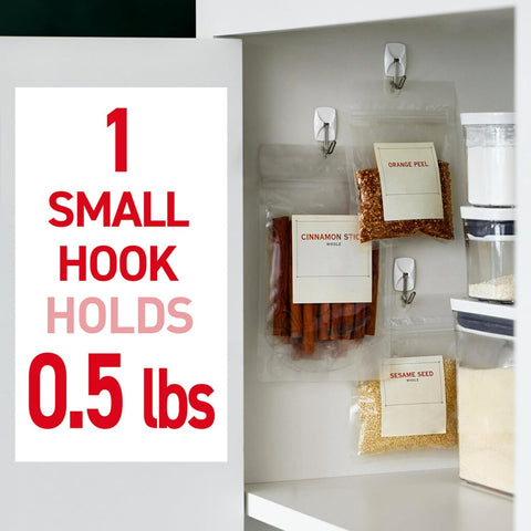Command Small White Wire Hooks, 16 Hooks, 24 Strips