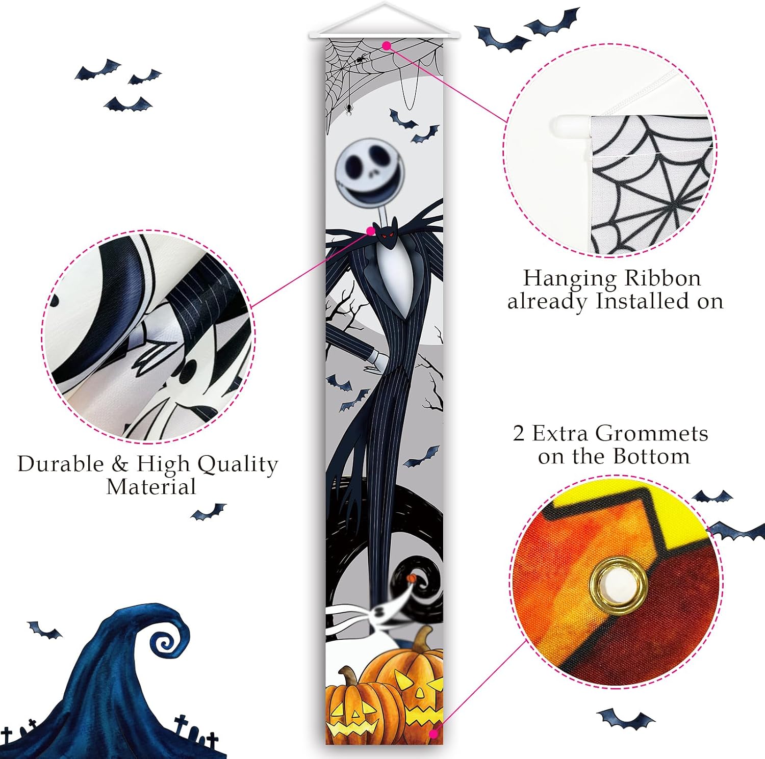 Halloween Decorations Outdoor Hanging Halloween Nightmare Banner