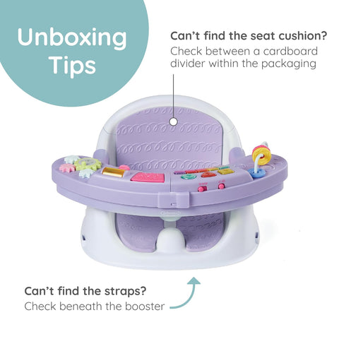 Infantino Music & Lights 3-in-1 Discovery Seat & Booster, Lavender