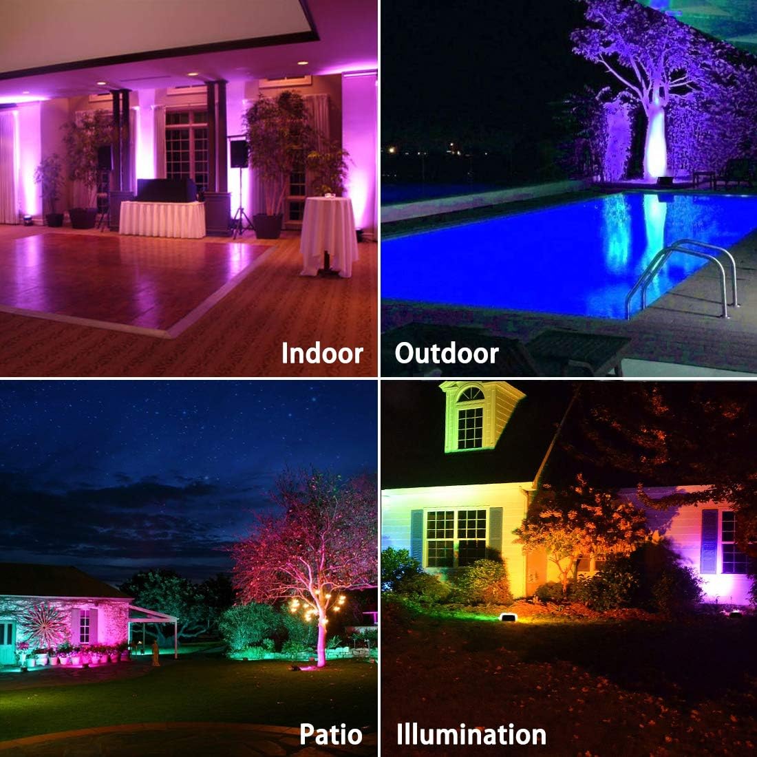 MELPO Led Flood Light Outdoor, 50W RGB Color Changing Landscape Lighting