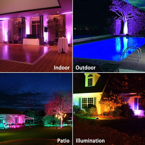MELPO Led Flood Light Outdoor, 50W RGB Color Changing Landscape Lighting