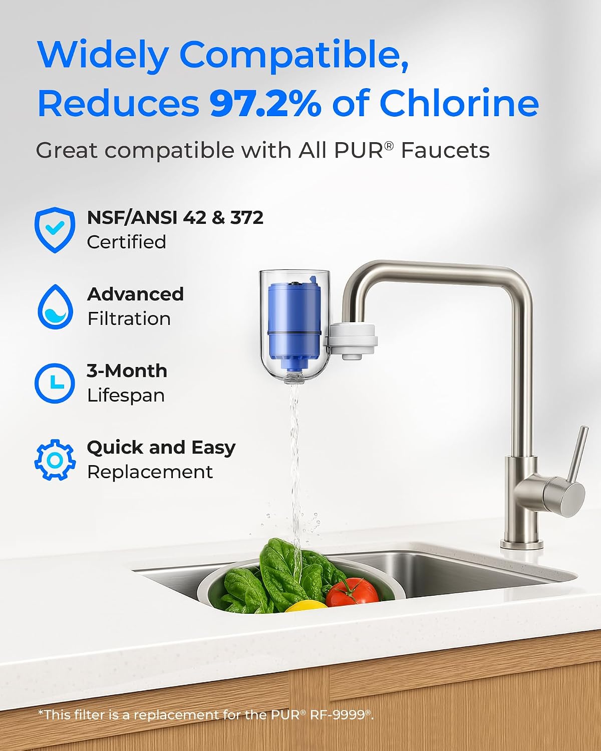 Waterdrop Faucet Filter Replacement for PUR® Water Filter Replacement