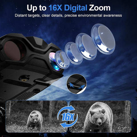 WARMTUYO 4K Night Vision Goggles for Adults, Digital Binoculars with Camera