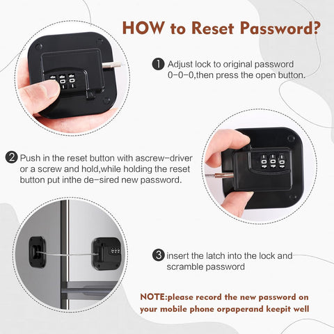 Refrigerator Lock, Combination Lock for Refrigerator Cabinets, Drawers, Heavy Duty Fridge Lock, Easy Install No Keys Needed, Black (Black-6Pack)