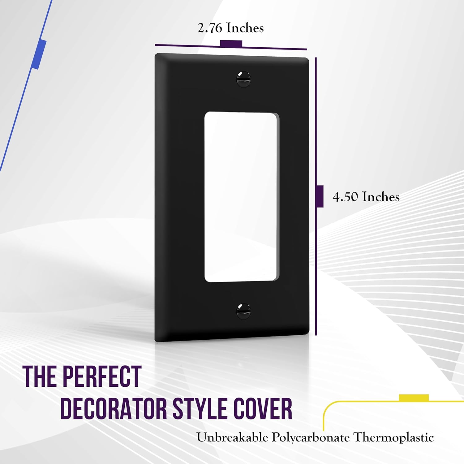 ENERLITES 1-Gang Black Decorator Light Switch Outlet Wall Plate Cover