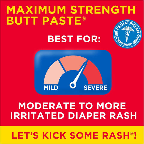 Boudreaux’s Butt Paste Maximum Strength Diaper Rash Cream, 4 Oz, Pack of 3