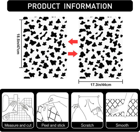 Black and White Spots Contact Paper Cow Printed Peel and Stick Wallpaper Self-Adhesive Cute Removable Wall Paper Vinyl White Black Decals for Walls Bedroom Living Room Nurseryls 17.3”x80”