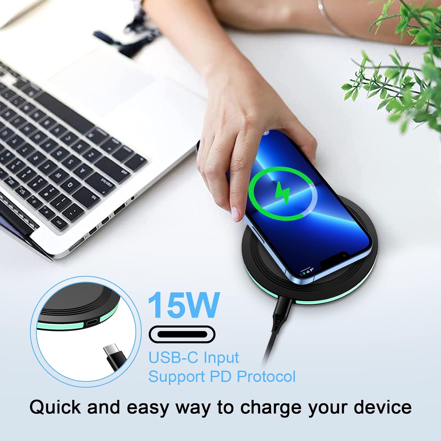 Wireless Charger Samsung Fast Charging Pad for Samsung Galaxy S26/S25 Ultra