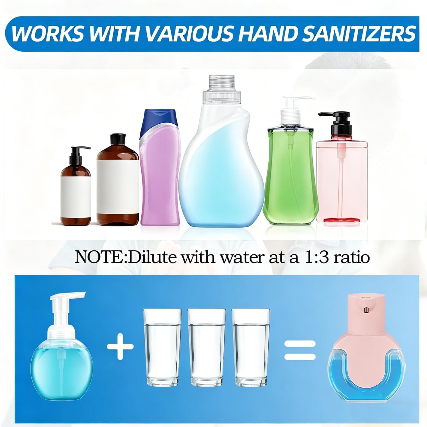 2Pack Automatic Soap Dispenser Touchless, Rechargeable Foaming Soap Dispenser,15oz/420ml Smart Hand Soap Dispensers,4-Level Adjustable,Wall Mount for Bathroom Kitchen Dish Soap(Pink, Foam)