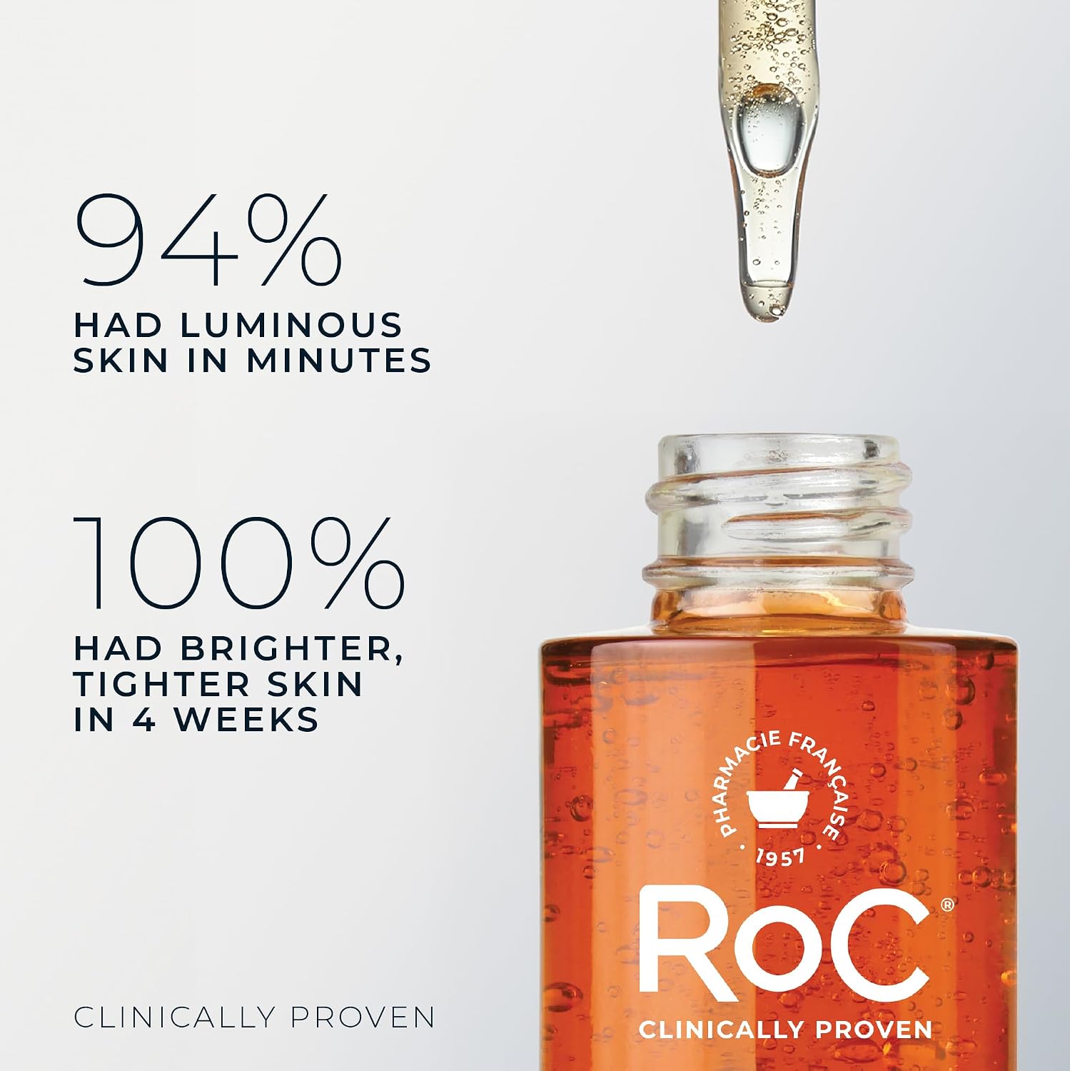 RoC Vitamin C Serum for Face Multi Correxion Revive + Glow, 10% Active, 1oz | Daily anti-aging wrinkle skin tone skin care treatment, brightening face serum that visibly tightens, non-comedogenic