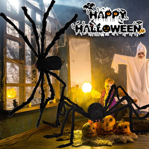 Halloween Outdoor Decorations Giant Spider: 6.5 FT Scary Large Spider Decor