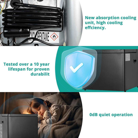 SMETA Propane Freezer, 2.4 Cu.Ft 3 Way Deep Chest Freezer Gas/110V/12V with Lock LPG AC/DC for Off Grid Cabin Outdoor Camping RV Garage Black