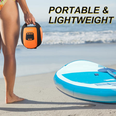 Paddle Board Pump Electric Portable, KOSMEGAL SUP Pump for Paddleboard, Professional 20PSI Air Compressor with Auto-Off, Deflation Function and 12V DC Car Connector for Inflatables, Kayaks and Boats