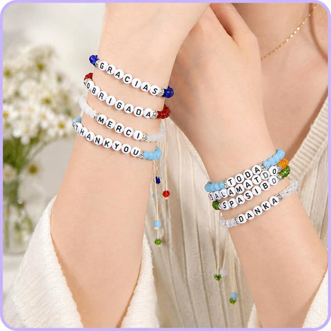 300Pcs Round Bulk Letter Beads for Charms Bracelets Making 4X7mm Individual White Alphabet Beads C