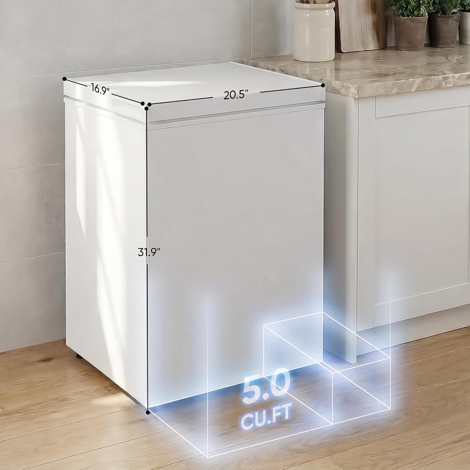 5.0 Cubic Feet Energy Saving Deep Freezer, White