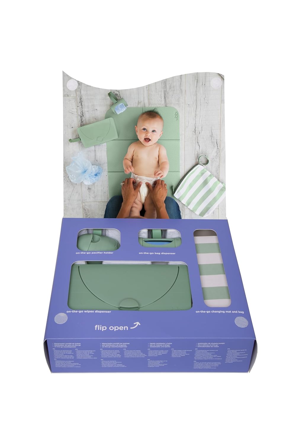Ubbi On-the-Go Diapering Gift Set, Sage