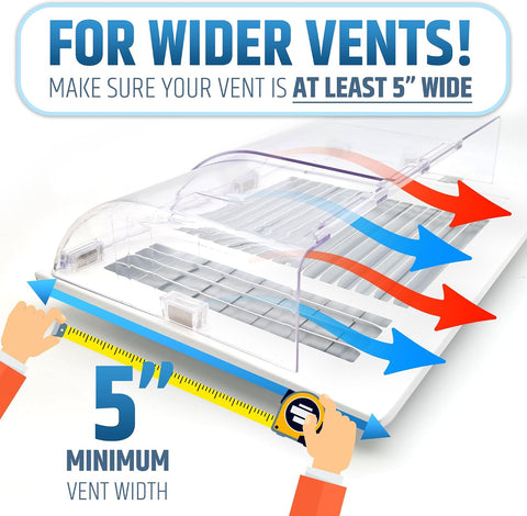 Larger (New Version) 7.5" Magnetic Vent Air & Heat Deflector (4 Pack) for Ceiling, Floor & Wall - Will Never Fall Off - Adjustable from 9.2” - 16” - Super Strong Neodymium Magnets Upgraded Design