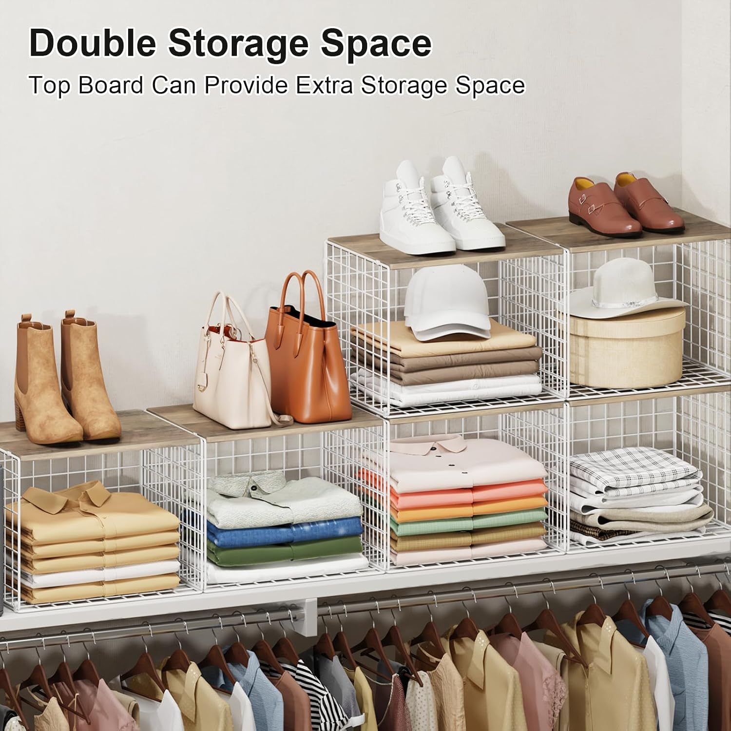 Widened and Heightened Large Capacity Closet Organizers And Storage Shelf