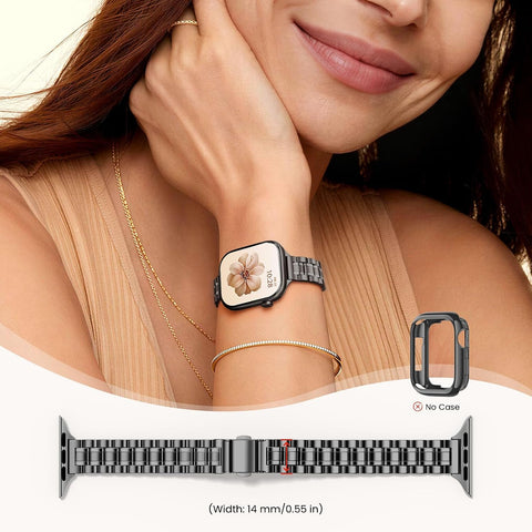 STIROLL Thin Metal Band Compatible with Apple Watch Bands for Women, Slim