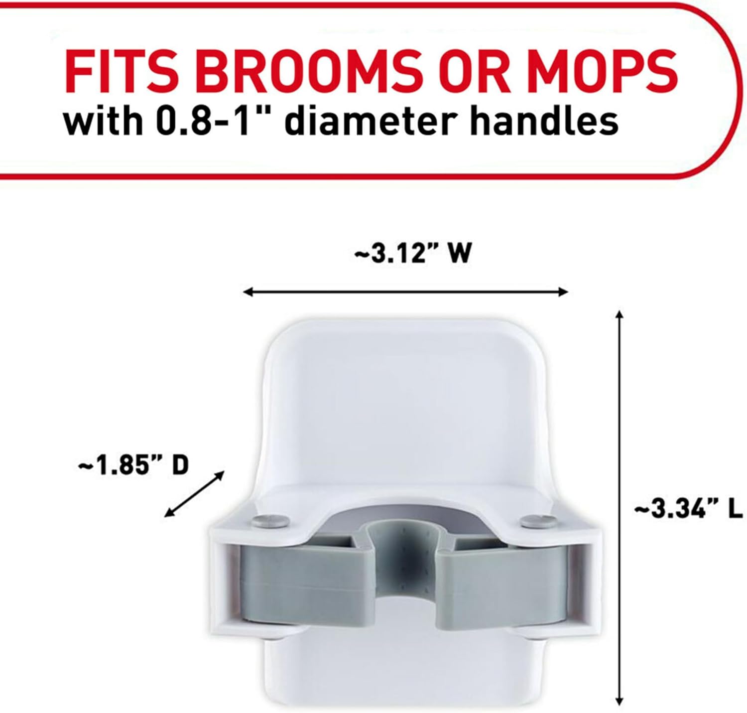 Command Broom and Mop Gripper, 3-Pack, Organize Damage-Free